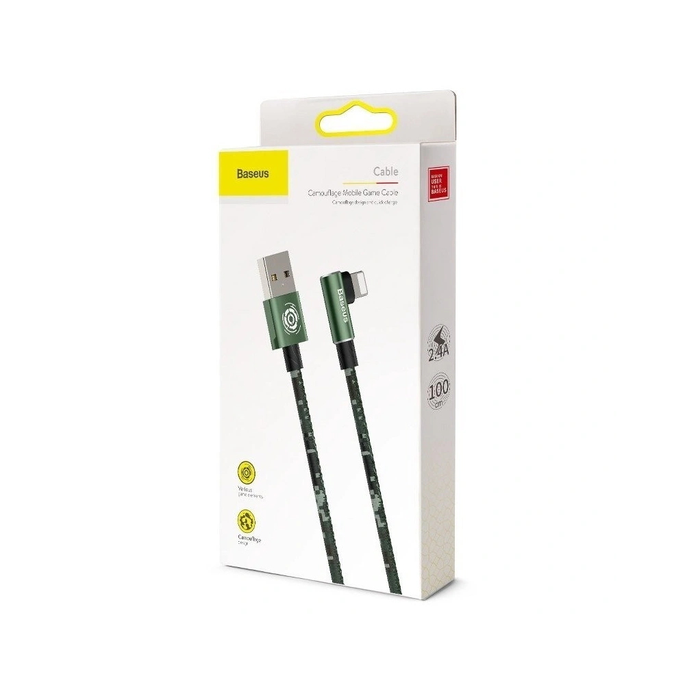 Hurtownia GSM - Kabel unghiular Lightning USB Baseus Camouflage 2,4A 1m (verde) - BSU597GRN - {ean13} - Hurt