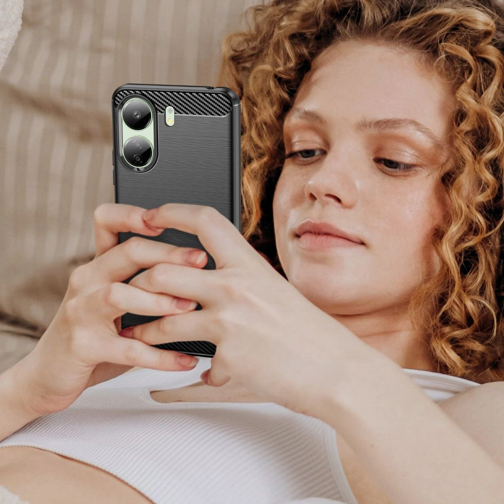 Hurtownia GSM - Case Tech-Protect TPUCarbon Xiaomi Redmi 13C / POCO C65 Schwarz - THP2521 - {ean13} - Hurt