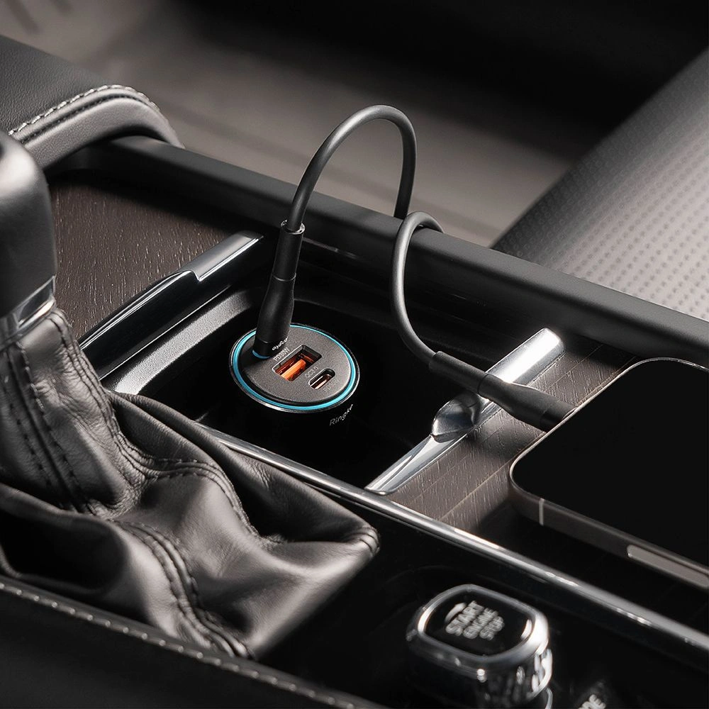 Hurtownia GSM - Încărcător auto Ringke 3-port USB-A QC, 2xUSB-C PD Încărcător auto 30W Negru - RGK1907 - {ean13} - Hurt