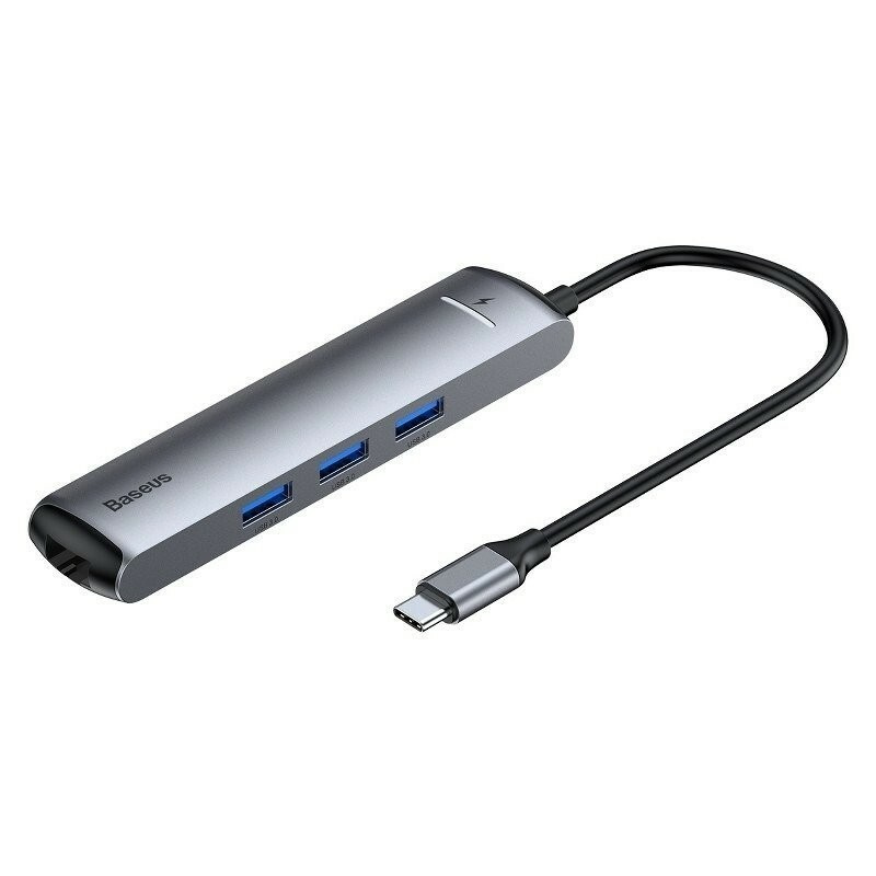 Hurtownia Baseus - 6953156287365 - BSU607 - Adapter HUB 6w1 Baseus USB-C na 3x USB 3.0 + HDMI + RJ45 + USB-C PD - B2B homescreen