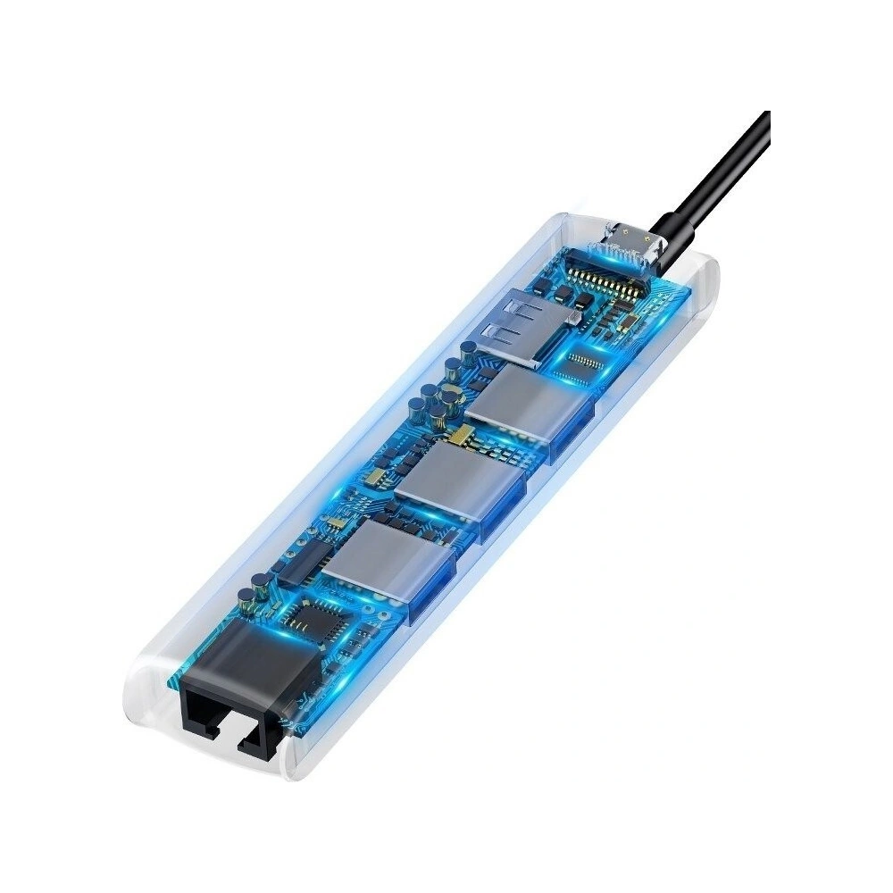 Wholesale Adapter HUB 6in1 Baseus USB-C to 3x USB 3.0 + HDMI + RJ45 + USB-C PD - BSU607 - {ean13} - Hurt