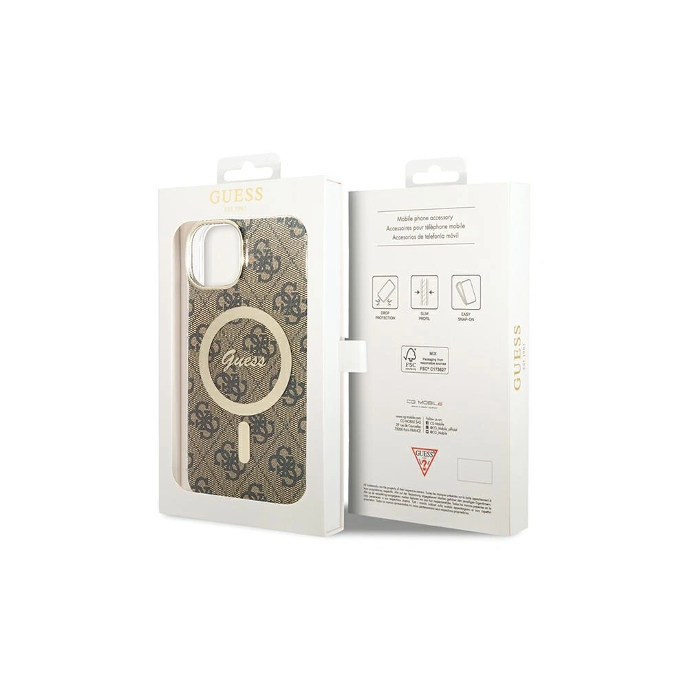 Hurtownia GSM - Etui Guess GUHMP13MH4STW Apple iPhone 13 / 14 / 15 hardcase 4G MagSafe hnědý/brown - GUE3135 - {ean13} - Hurt