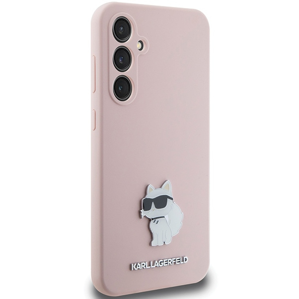 Kryt Karl Lagerfeld KLHCS23FESMHCNPP Samsung Galaxy S23 FE Silicone Choupette Metal Pin pink