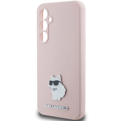 Etui Karl Lagerfeld KLHCS23FESMHCNPP Samsung Galaxy S23 FE Silicone Choupette Metal Pin różowy/pink