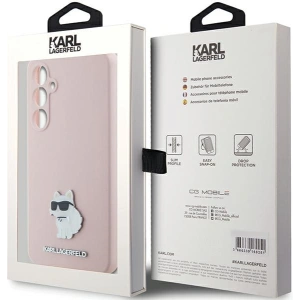 Hurtownia GSM - Case Karl Lagerfeld KLHCS23FESMHCNPP Samsung Galaxy S23 FE Silikon Choupette Metall Pin rosa/pink - KLD1864 - {ean13} - Hurt