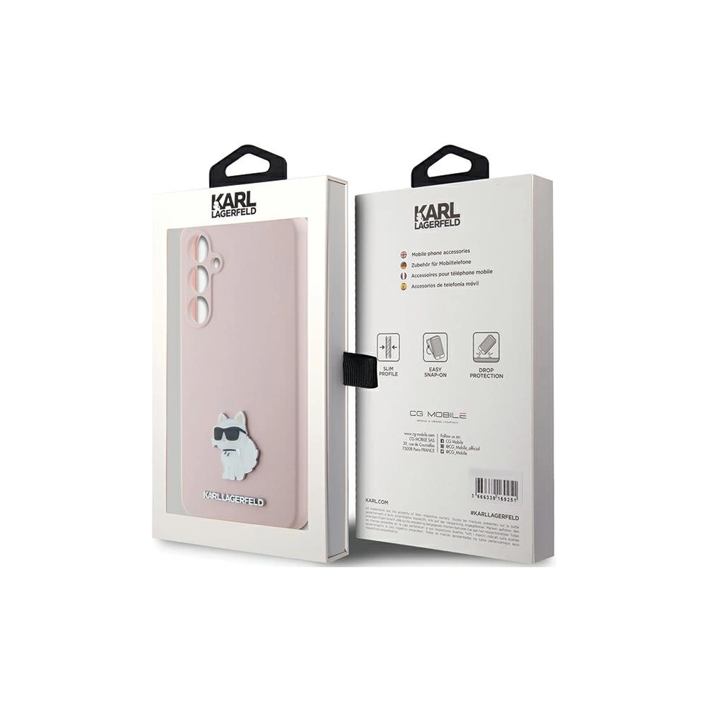 Hurtownia GSM - Case Karl Lagerfeld KLHCS23FESMHCNPP Samsung Galaxy S23 FE Silikon Choupette Metall Pin rosa/pink - KLD1864 - {ean13} - Hurt