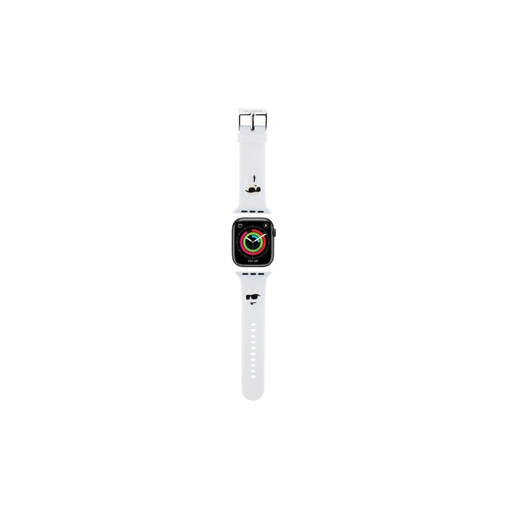 Wholesale Strap Karl Lagerfeld KLAWMSLKCNH Apple Watch 4/5/6/7/SE/8/9/10 40/41/42mm strap 3D Rubber Karl&Choupette Heads white - KLD1865 - {ean13} - Hurt