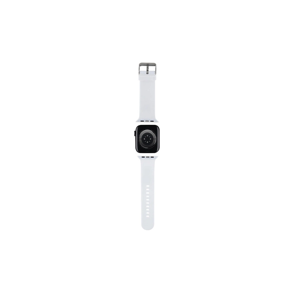 Hurtownia GSM - Karl Lagerfeld KLAWMSLKCNH Apple Watch 4/5/6/7/SE/8/9/10 40/41/42mm Armband 3D Gummi Karl&Choupette Köpfe weiß/white - KLD1865 - {ean13} - Hurt