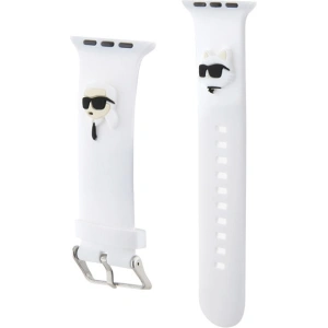 Hurtownia GSM - Pasek Karl Lagerfeld KLAWMSLKCNH Apple Watch 4/5/6/7/SE/8/9/10 40/41/42mm curea 3D Rubber Karl&Choupette Heads alb/white - KLD1865 - {ean13} - Hurt