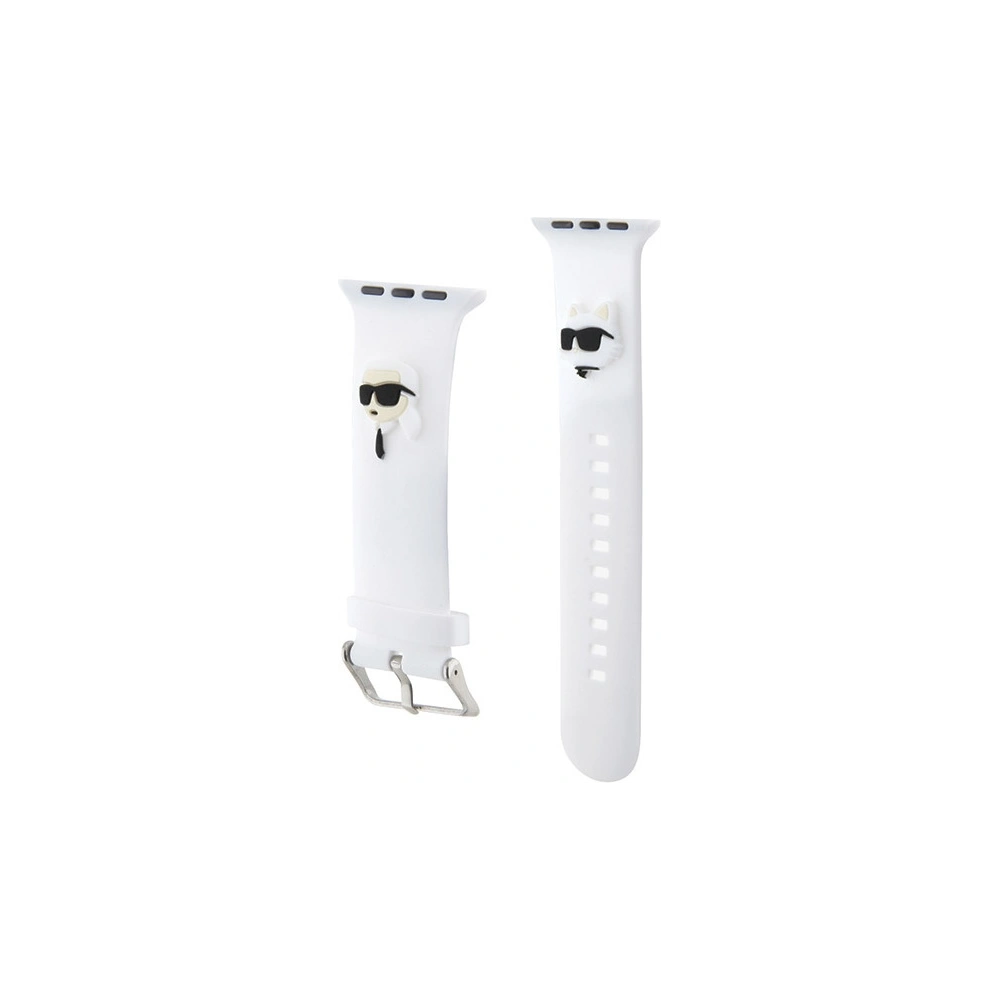Wholesale Strap Karl Lagerfeld KLAWMSLKCNH Apple Watch 4/5/6/7/SE/8/9/10 40/41/42mm strap 3D Rubber Karl&Choupette Heads white - KLD1865 - {ean13} - Hurt