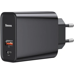 Fast Wall Charger Baseus PD + QC 3.0 30W Black