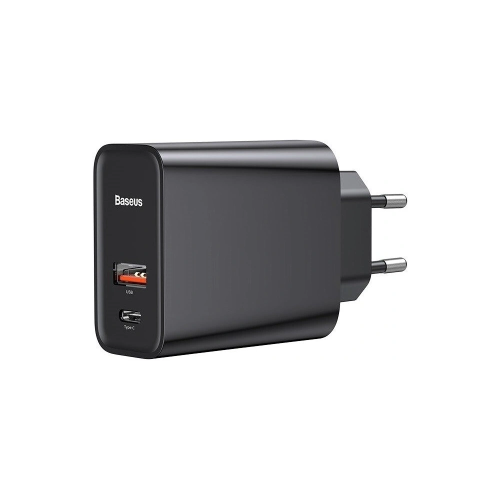 Hurtownia GSM - Szybka ładowarka sieciowa Baseus PD + QC 3.0 30W (czarna) - BSU609BLK - {ean13} - Hurt