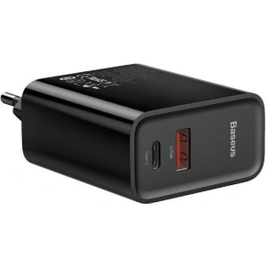 Szybka ładowarka sieciowa Baseus PD + QC 3.0 30W (czarna)