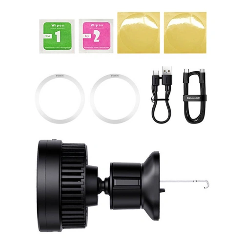 Uchwyt samochodowy do kratki z ładowaniem bezprzewodowym Baseus MagPro 15W (czarny)