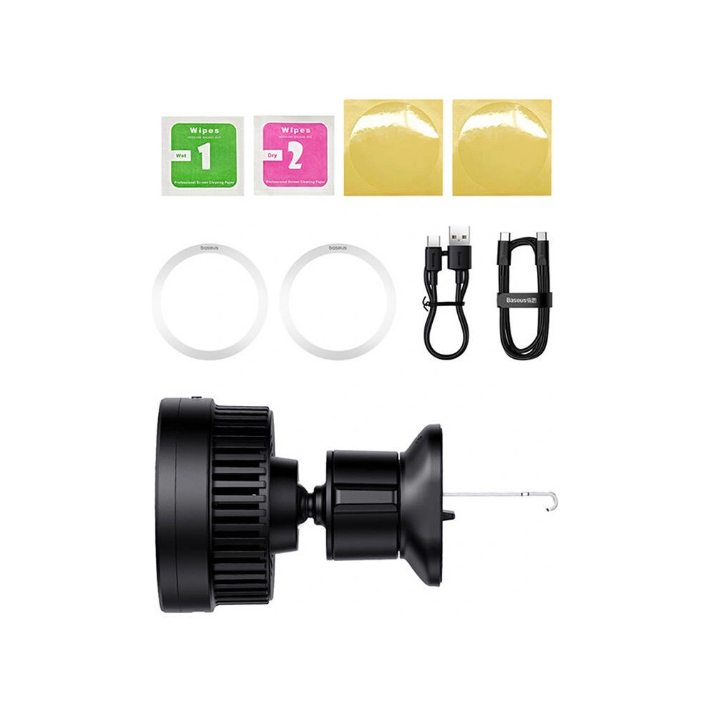 Hurtownia GSM - Suport auto pentru grilaj cu încărcare wireless Baseus MagPro 15W (negru) - BSU4814 - {ean13} - Hurt