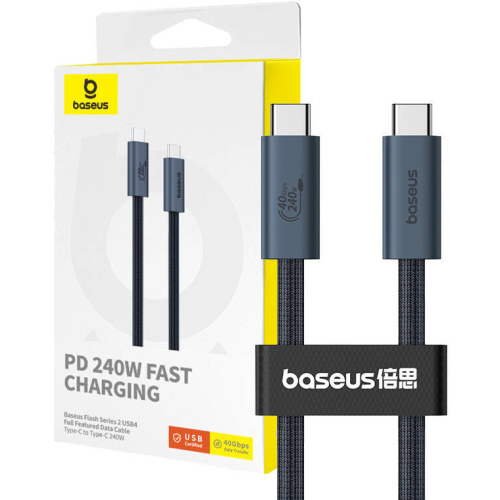 Baseus Distributor - 6932172648817 - BSU4815 - Baseus Flash 2 USB-C / USB-C cable 240W 1m (black) - B2B homescreen