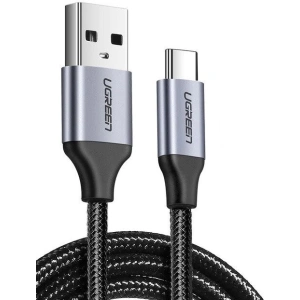 Niklowany kabel USB-C QC3.0 UGREEN 1m z aluminiową wtyczką czarny