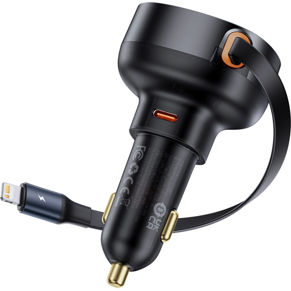 Hurtownia GSM - Auto-Ladegerät Baseus Enjoyment Pro USB-C + integriertes Lightning-Kabel 60W schwarz - BSU4817 - {ean13} - Hurt