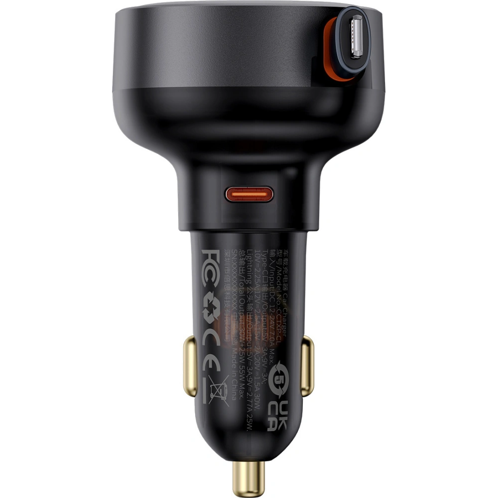 Hurtownia GSM - Auto-Ladegerät Baseus Enjoyment Pro USB-C + integriertes Lightning-Kabel 60W schwarz - BSU4817 - {ean13} - Hurt