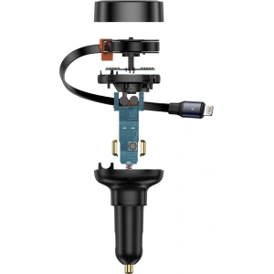 Încărcător auto Baseus Enjoyment Pro USB-C + cablu Lightning încorporat 60W negru
