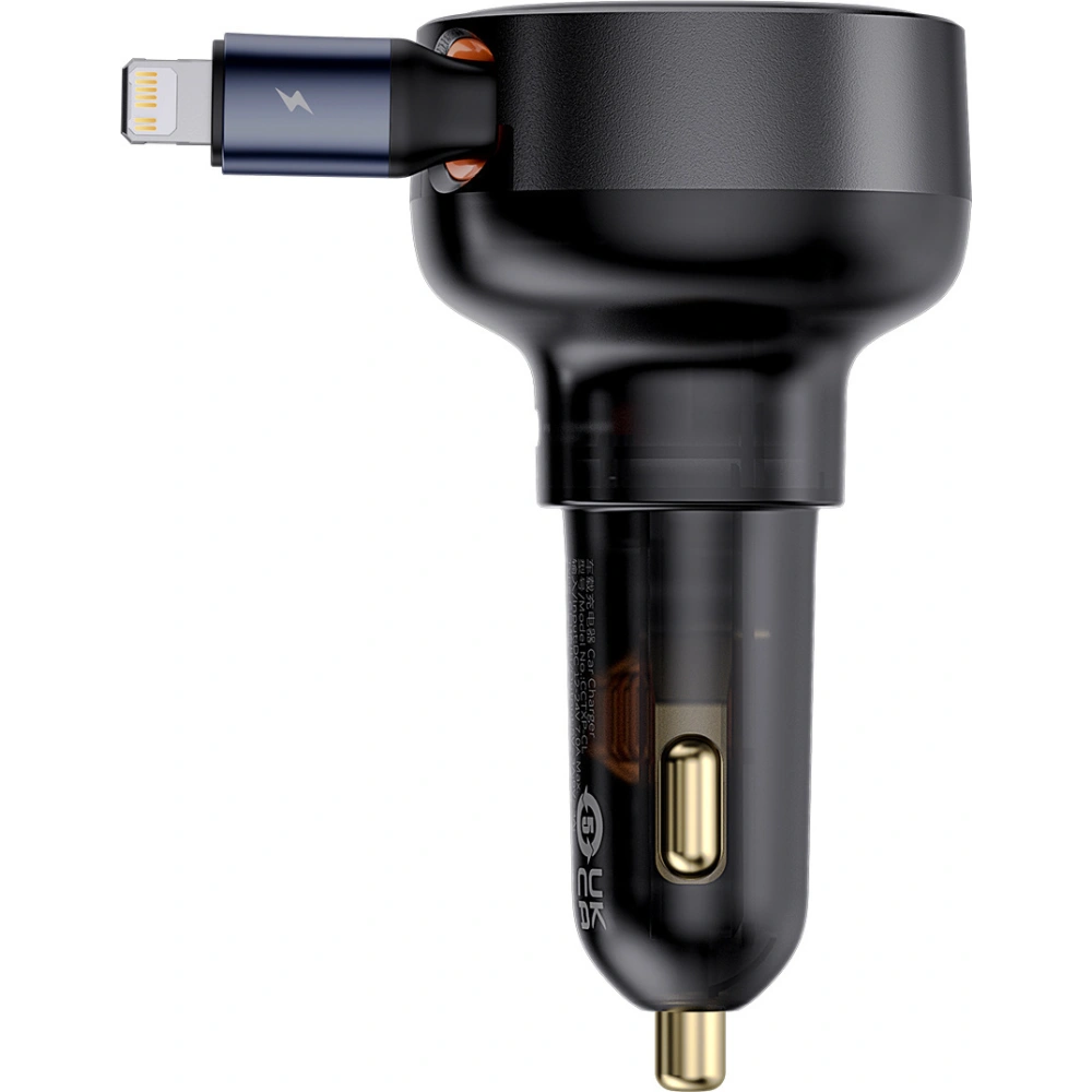 Hurtownia GSM - Auto-Ladegerät Baseus Enjoyment Pro USB-C + integriertes Lightning-Kabel 60W schwarz - BSU4817 - {ean13} - Hurt