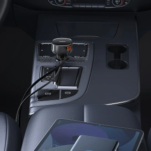 Hurtownia GSM - Automobilová nabíječka Baseus Enjoyment Pro USB-C + vestavěný kabel Lightning 60W černá - BSU4817 - {ean13} - Hurt