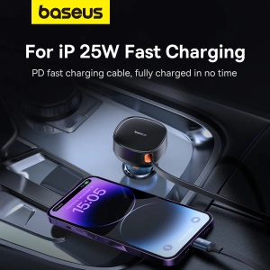 Hurtownia GSM - Auto-Ladegerät Baseus Enjoyment Pro USB-C + integriertes Lightning-Kabel 60W schwarz - BSU4817 - {ean13} - Hurt