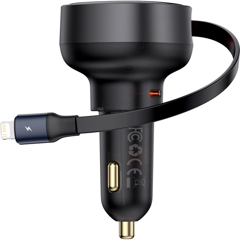 Hurtownia GSM - Auto-Ladegerät Baseus Enjoyment Pro USB-C + integriertes Lightning-Kabel 60W schwarz - BSU4817 - {ean13} - Hurt