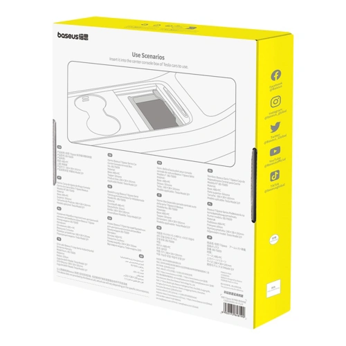 Organizer samochodowy Baseus T-Space Series do Tesla Model 3 / Y szary