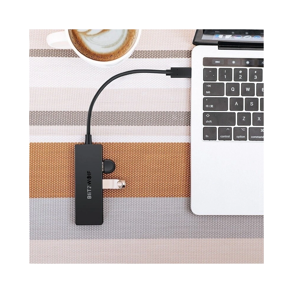 Wholesale Adapter 4in1 Blitzwolf BW-TH3 Hub USB-C to 4xUSB 3.0 - BLZ157 - {ean13} - Hurt