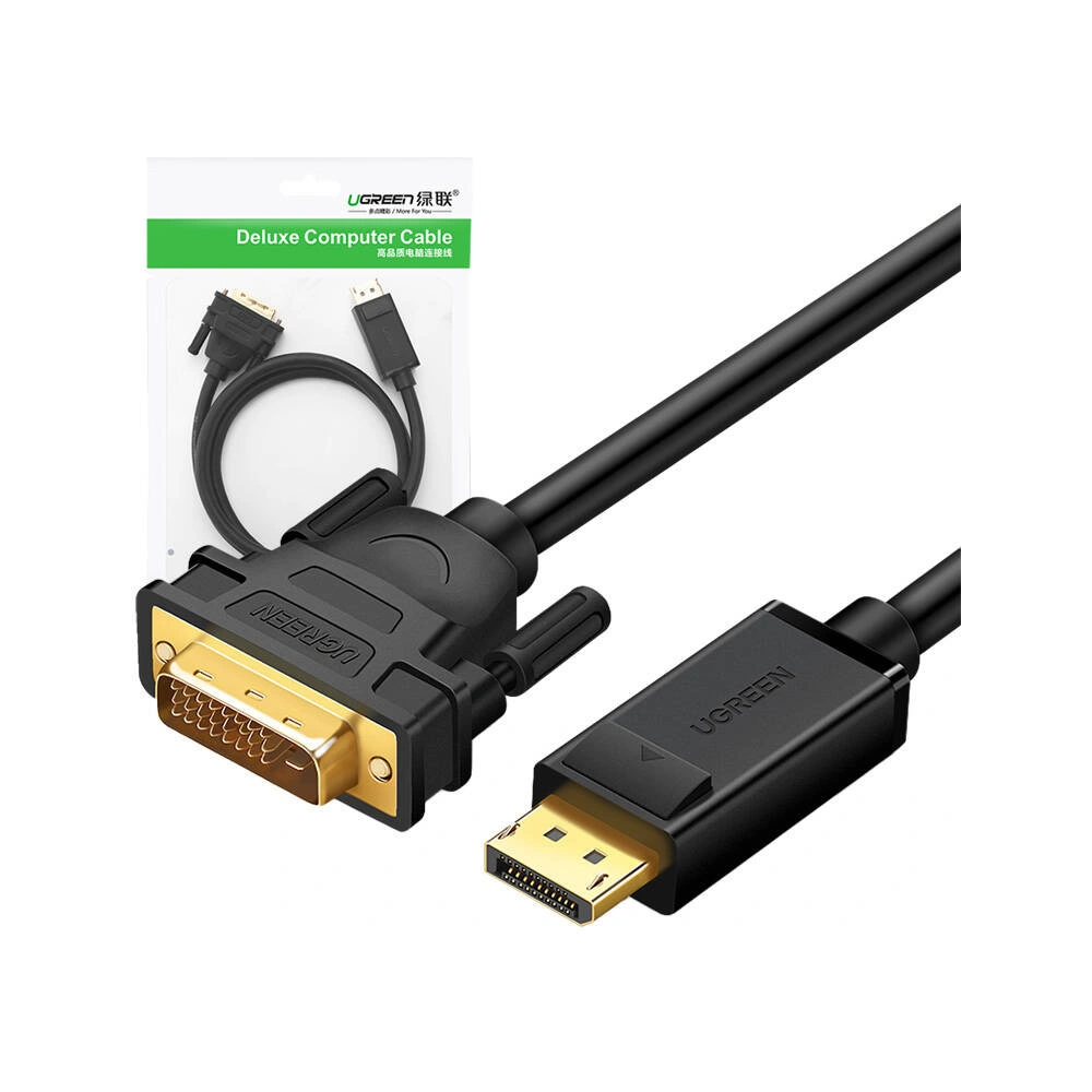 Hurtownia GSM - Kábel UGREEN DP103 egyirányú DisplayPort / DVI 1080p 60Hz 1.5m fekete - UGR1779 - {ean13} - Hurt