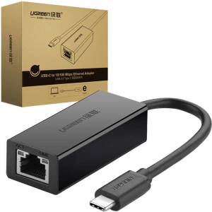 Adapter zewnętrzny UGREEN 30287 USB-C / RJ45 Ethernet 10/100 Mbps czarny