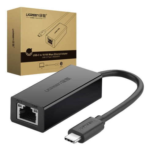 Adapter zewnętrzny UGREEN 30287 USB-C / RJ45 Ethernet 10/100 Mbps czarny