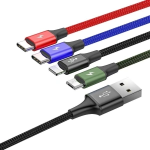 Hurtownia GSM - Kabel USB Baseus Fast 4w1 2xUSB-C / Lightning / Micro 3,5A 1,2m (czarny) - BSU621BLK - {ean13} - Hurt