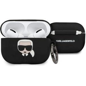 Karl Lagerfeld KLACAPSILGLBK AirPods Pro cover czarny/black Silicone Ikonik