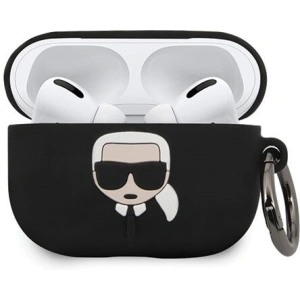 Karl Lagerfeld KLACAPSILGLBK AirPods Pro cover czarny/black Silicone Ikonik