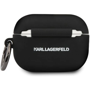 Karl Lagerfeld KLACAPSILGLBK AirPods Pro cover czarny/black Silicone Ikonik