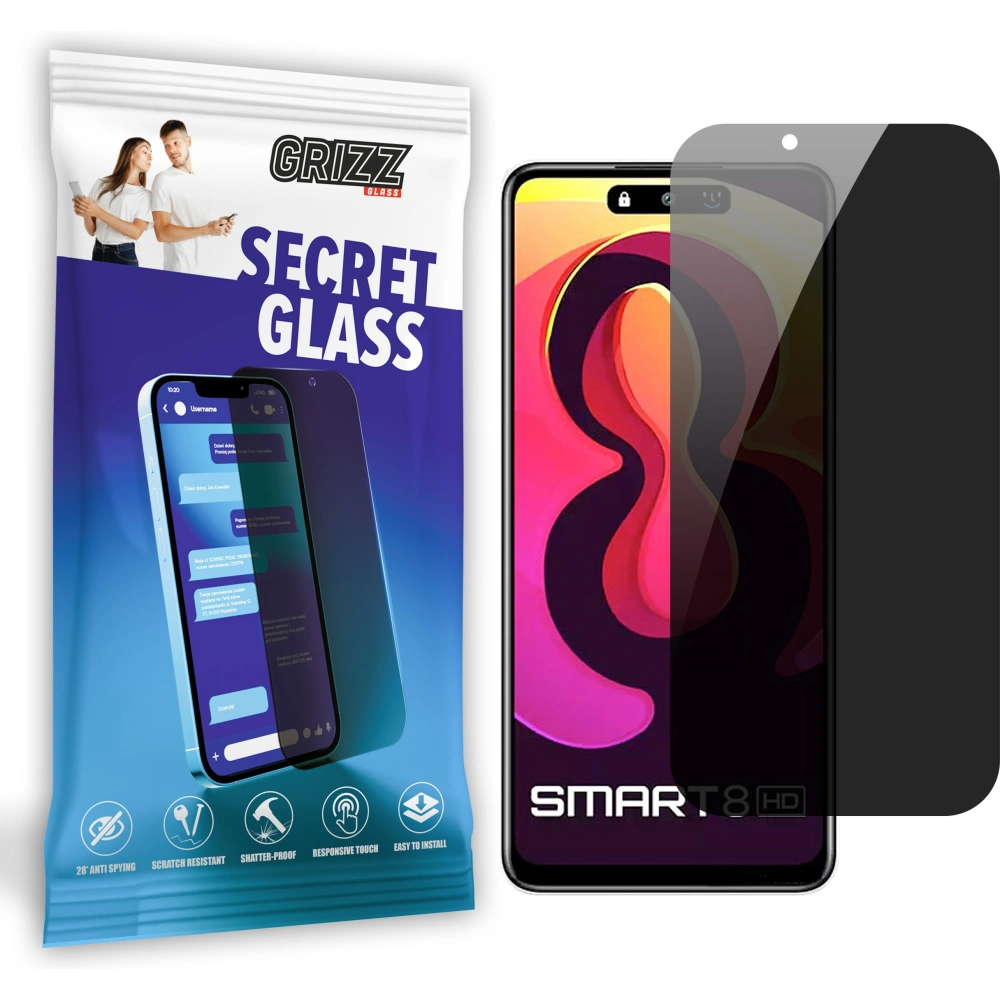 Matowe szkło prywatyzujące GrizzGlass SecretGlass do Infinix Smart 8 HD