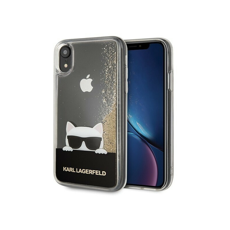 Karl Lagerfeld Distributor - 3700740442777 - KLD010GLD - Karl Lagerfeld KLHCI61CHPEEGO iPhone Xr gold hard case Liquid Glitter - B2B homescreen