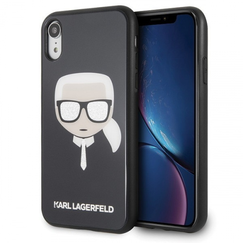 Karl Lagerfeld Distributor - 3700740444757 - KLD011BLK - Karl Lagerfeld KLHCI61DLHBK iPhone Xr black Iconic Glitter Karl`s Head - B2B homescreen