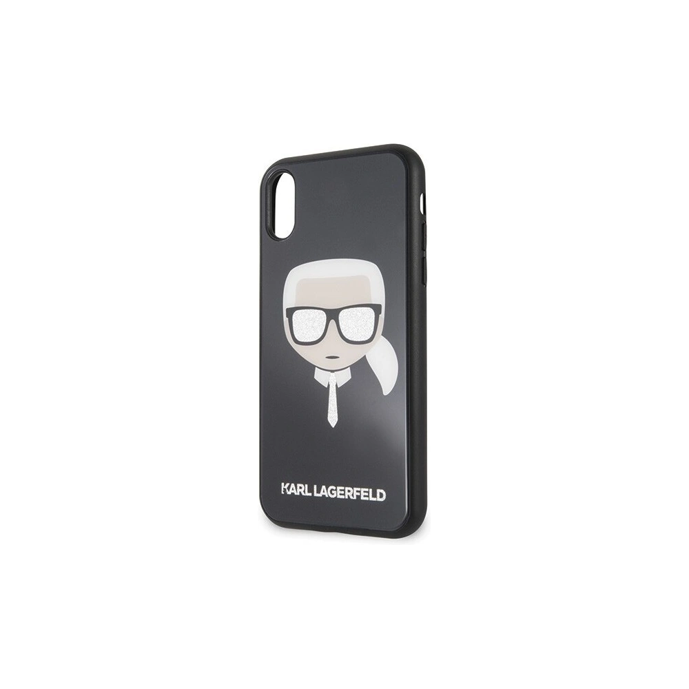 Karl Lagerfeld KLHCI61DLHBK iPhone Xr czarny/black Iconic Glitter Karl`s Head