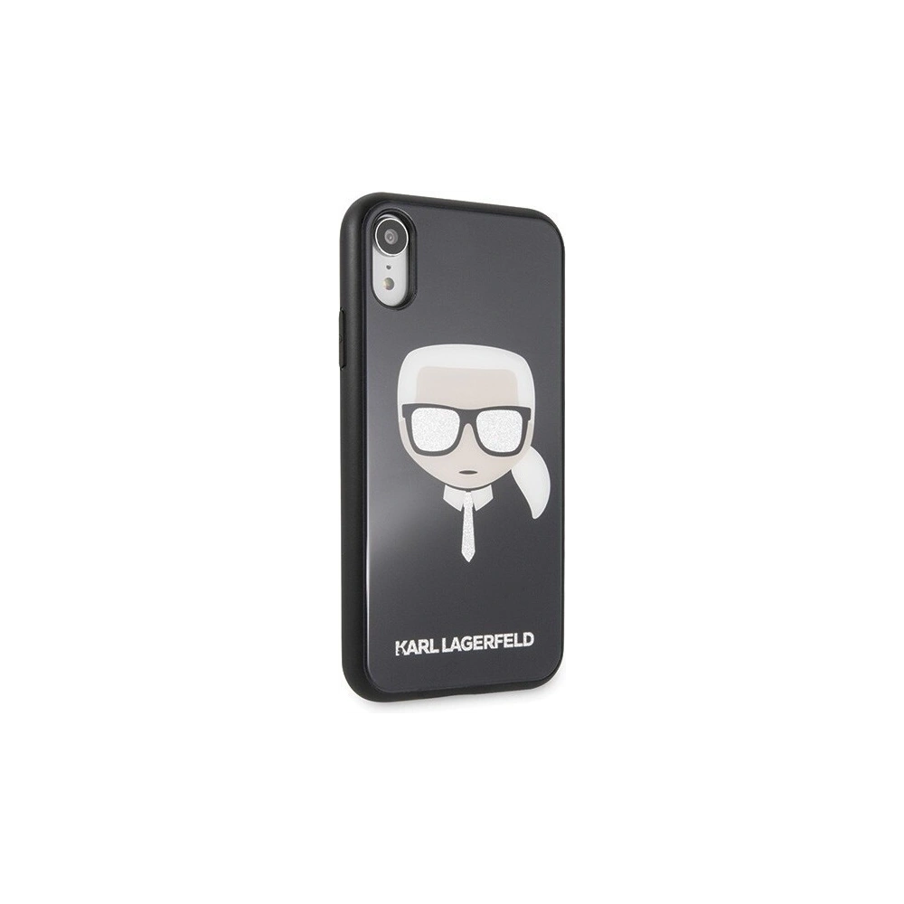 Karl Lagerfeld KLHCI61DLHBK iPhone Xr czarny/black Iconic Glitter Karl`s Head