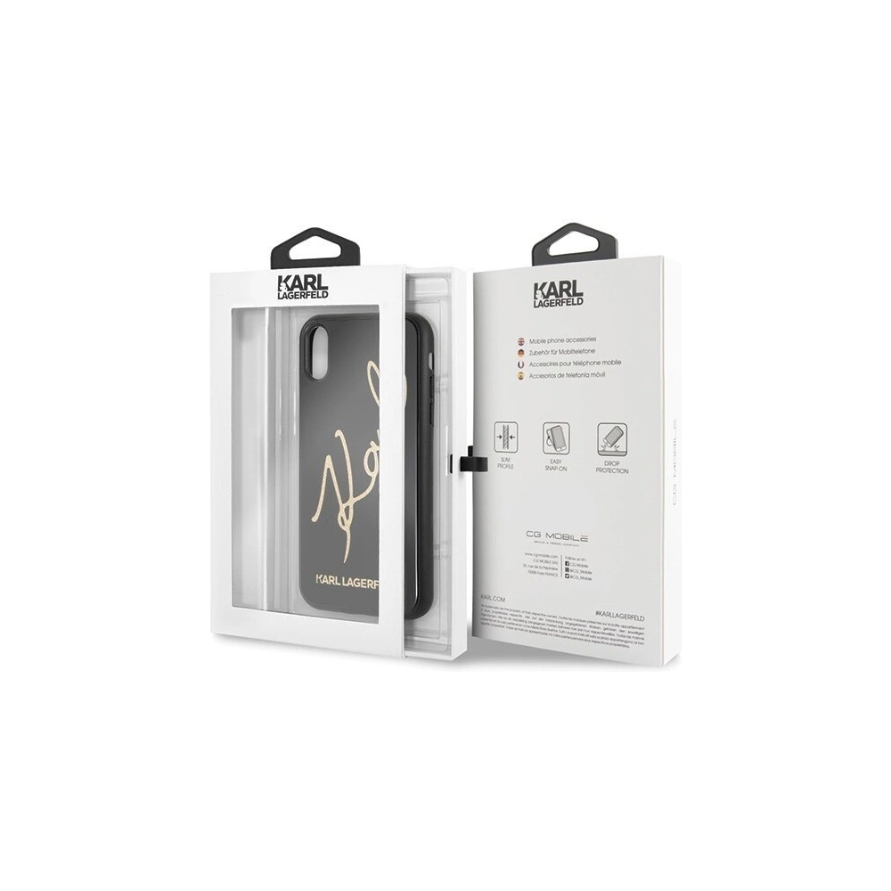 Hurtownia GSM - Karl Lagerfeld KLHCI61DLKSBK iPhone Xr czarny/black hard case Signature Glitter - KLD012BLK - {ean13} - Hurt