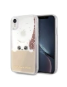 Karl Lagerfeld KLHCI61PABGNU iPhone Xr roz cu aur/pink gold hard case Liquid Glitter