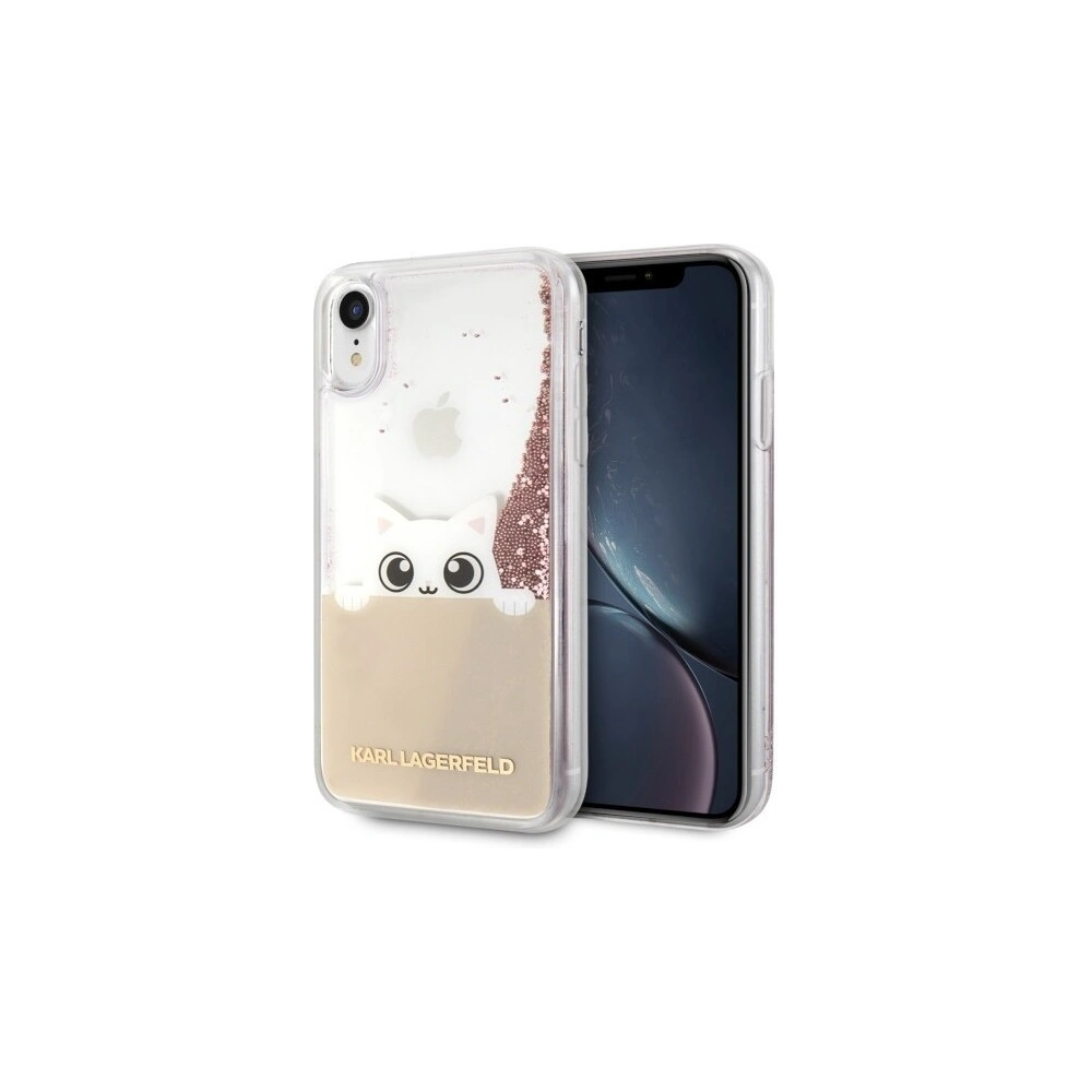 Wholesale Karl Lagerfeld KLHCI61PABGNU iPhone Xr pink gold hard case Liquid Glitter - KLD023RS - {ean13} - Hurt