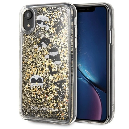 Hurtownia Karl Lagerfeld - 3700740444610 - KLD025BLKGLD - Karl Lagerfeld KLHCI61ROGO iPhone Xr czarno-złoty/black & gold hard case Glitter - B2B homescreen