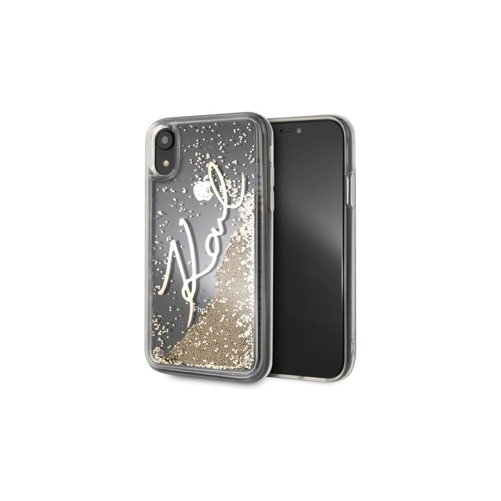 Hurtownia GSM - Karl Lagerfeld KLHCI61SGGO iPhone Xr złoty/gold hard case Signature Liquid Glitter - KLD026GLD - {ean13} - Hurt