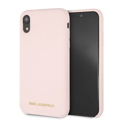 Karl Lagerfeld Distributor - 3700740435502 - KLD029PNK - Karl Lagerfeld KLHCI61SLLPG iPhone Xr hardcase light pink Silicone - B2B homescreen
