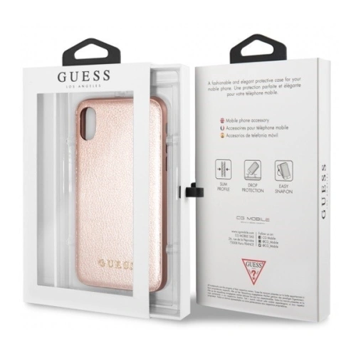 Etui Guess GUHCI65IGLRG Apple iPhone XS Max rose gold/różowo-złoty hard case Iridescent