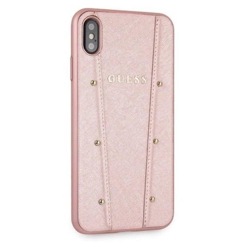 Etui Guess GUHCI65KAILRG Apple iPhone XS Max różowo-złoty/rose gold hard case Kaia Saffiano